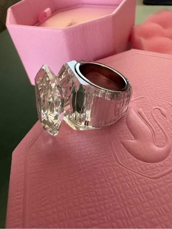 New Swarovski Lucent Cocktail Ring Octagon Cut Clear Crystal w/ Box - Picture 1 of 10